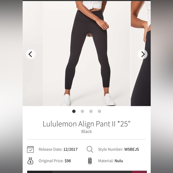 Lululemon Align II 25” - Black - Picture 6 of 7